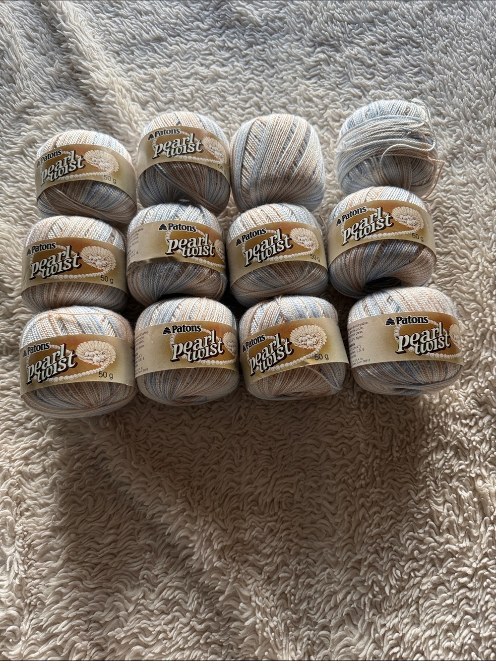 Patons Pearl Twist Variegated Crochet Thread - Neutral Mix